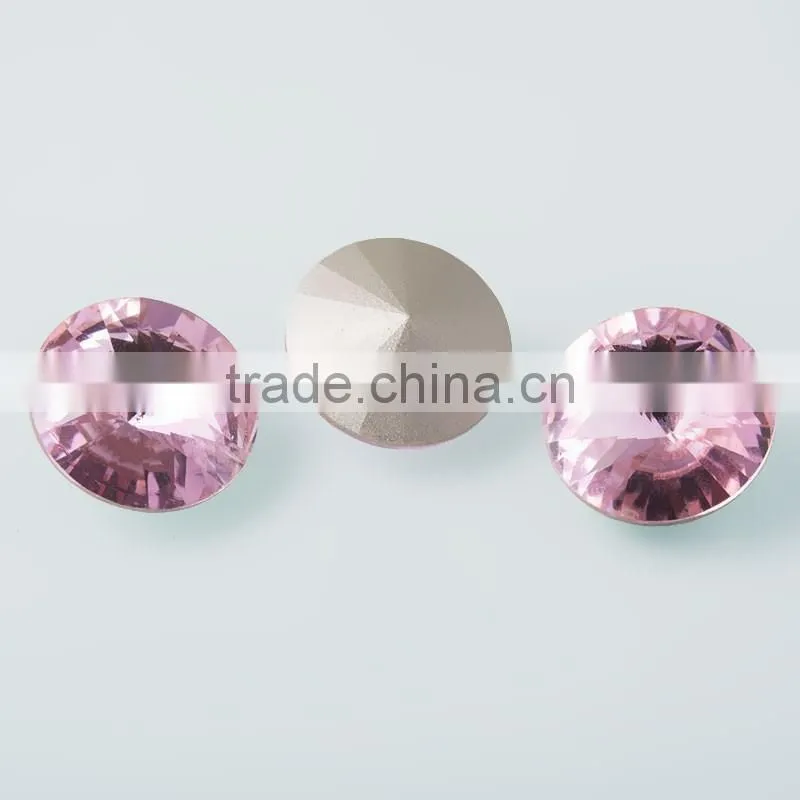 Yiwu wholesale lead free rivoli glass beads for wedding decoration