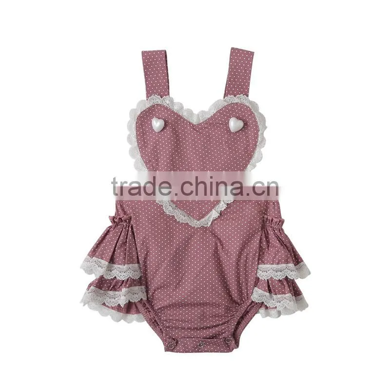 Wholesale fashion newborn baby clothes girls boutique clothing 2017 baby romper