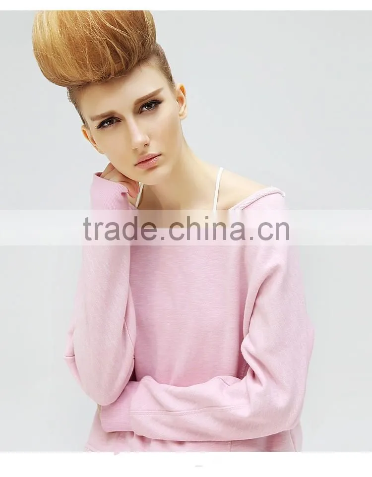 2016 fashion spring sets thin fleece/new sport loose bomber pull over fleece/big collar pink rose fleece