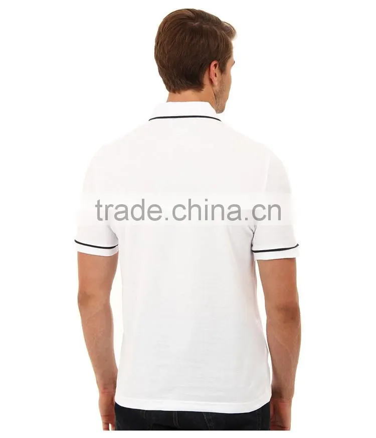 Fashion shorts mens cut sew polo shirts plain white
