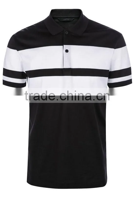 Custom made men's casual colour block t-shirt guys designer cool t shirts with zip detail