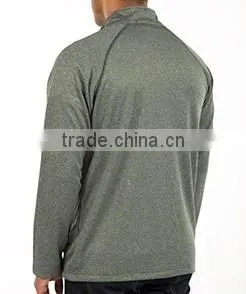 Heather Grey Men's Technical Performance Jacket Lightweight 100% Moisture Wicking Polyeser Raglan Full Zip Outdoor Jacket