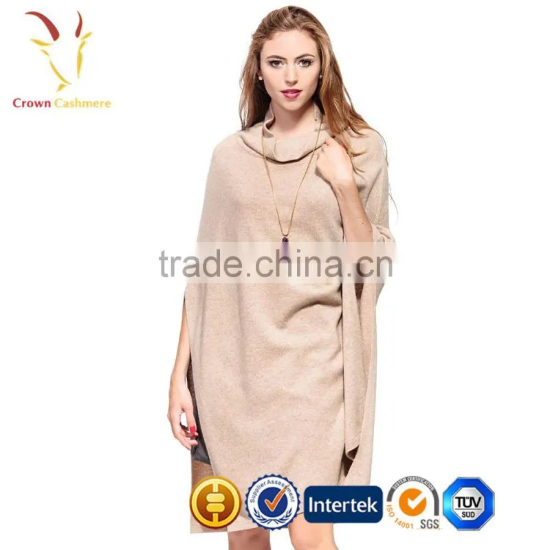 Handmade Wholesale Knit Poncho Women Pure Cashmere Poncho
