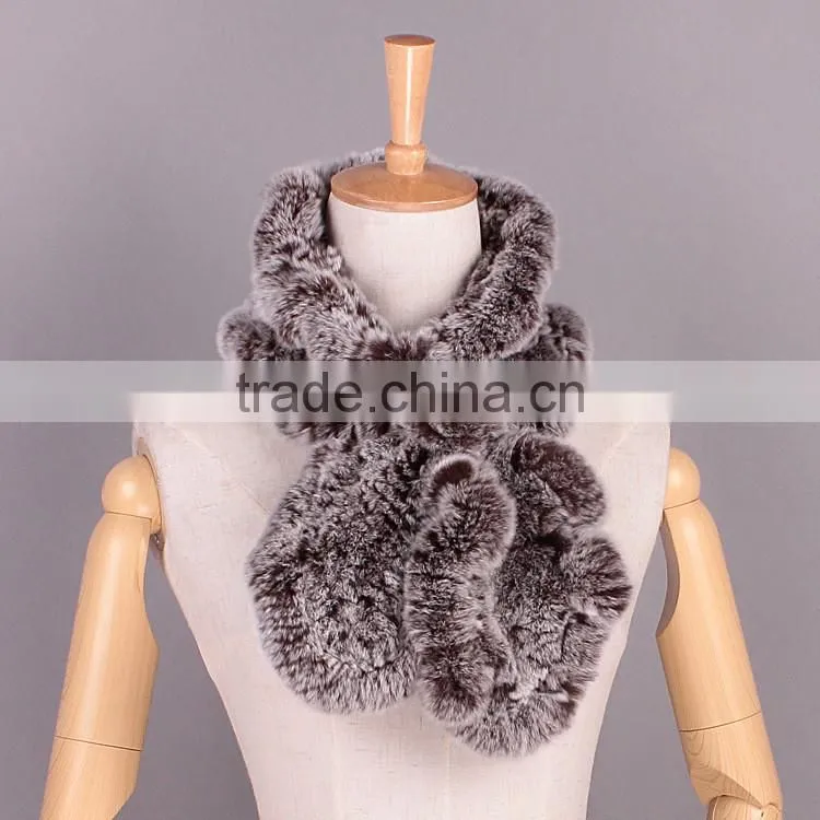 Multifunctional ladies genuine rabbit fur magic scarf