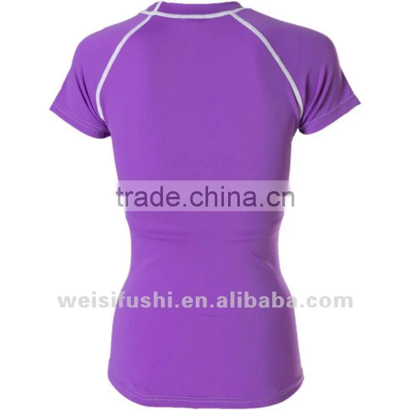 2016 Custom Women Cap Sleeve Rash Guard