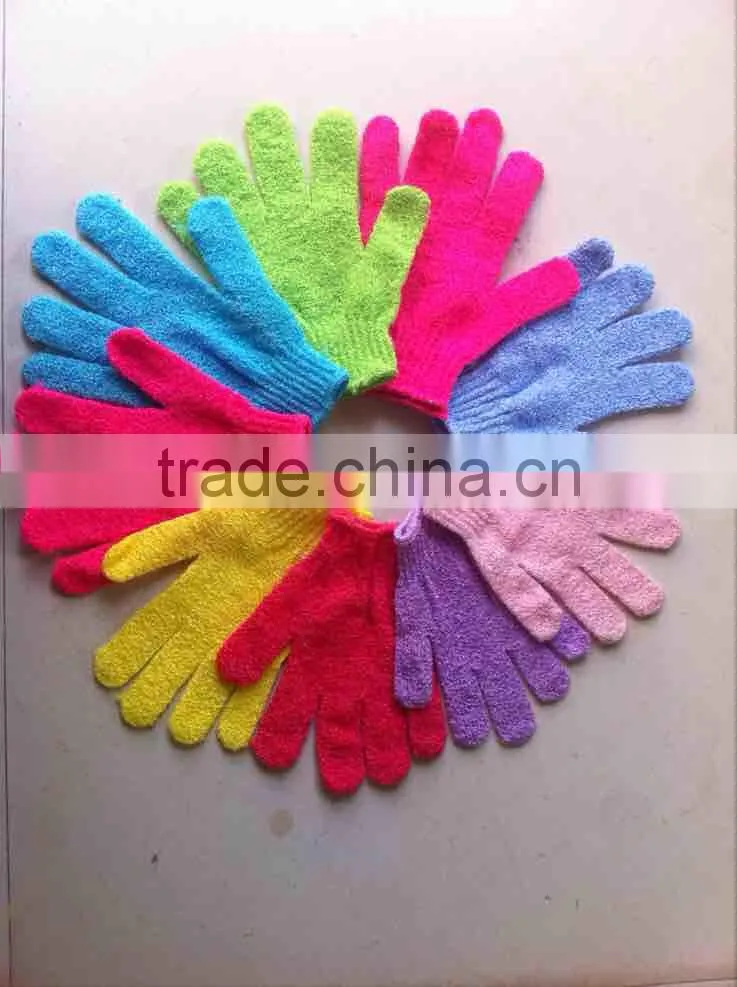 High quality Nylon Exfoliating Bathing Gloves SPA massage shower gloves for promotion in 2017