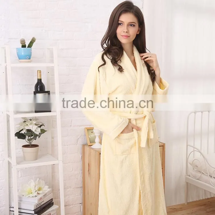wholesale high quality 100% cotton women hotel bathrobe