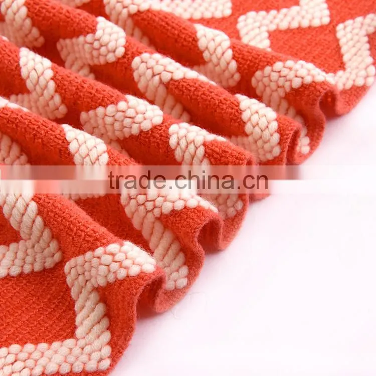 Low price most popular acrylic throw knit blanket