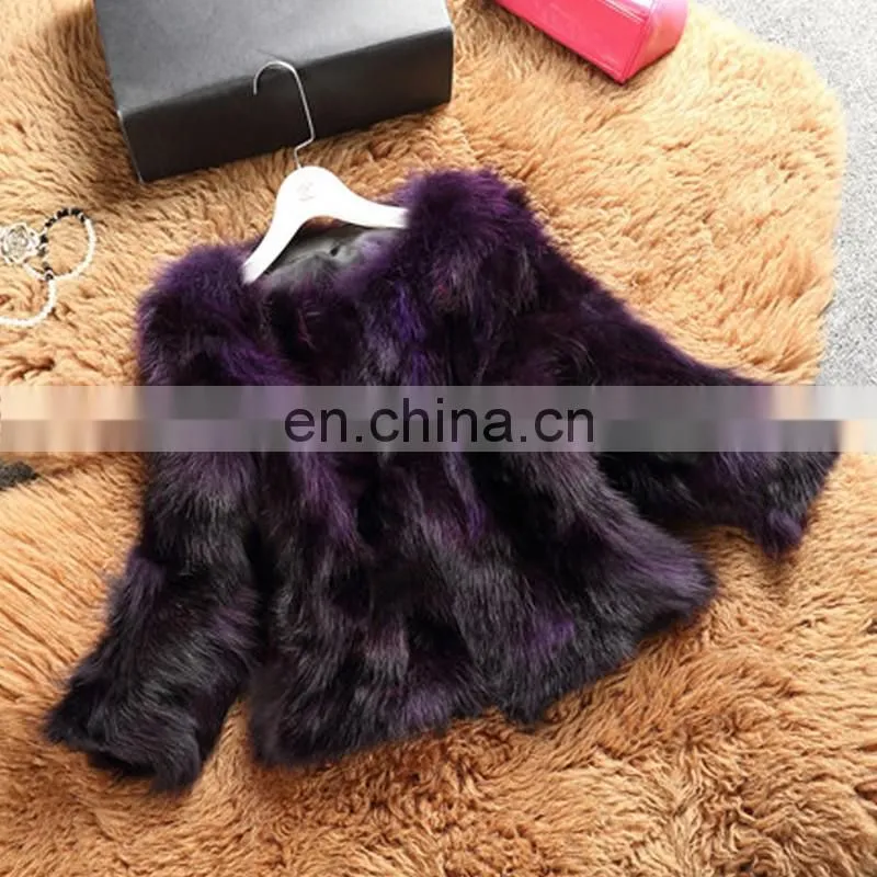 Newest pattern tongxiang fur genuine raccoon fur loose coat/garment