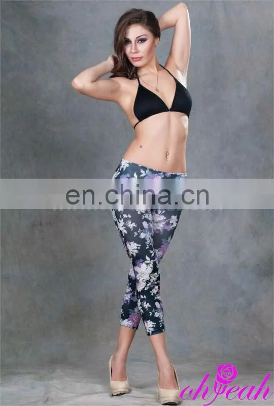 Short floral women leggings tight pants fashion 2014