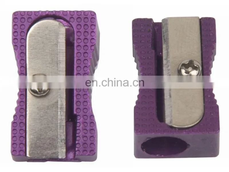 Coloured Aluminum Single Hole Pencil Sharpener in Metallic Rose
