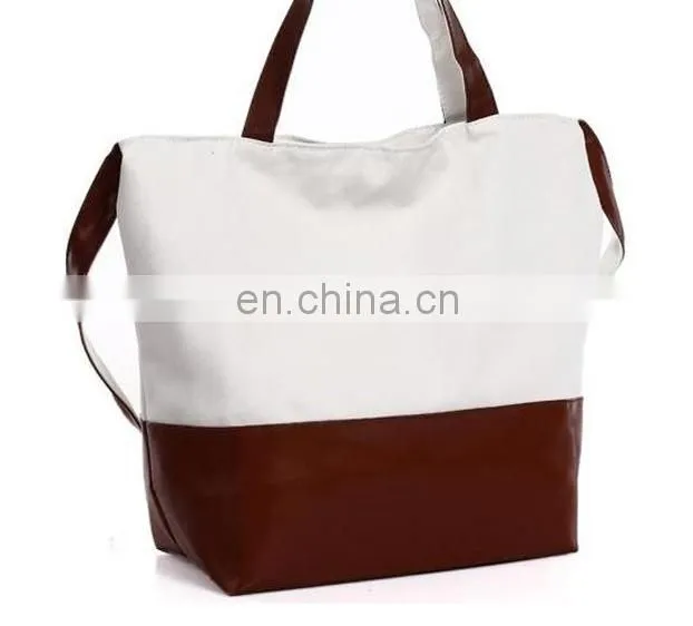 Paris mark double using Cheap durable canvas Satchel handbag