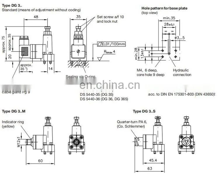 Factory price HAWE DG34 hydraulic pressure control switch
