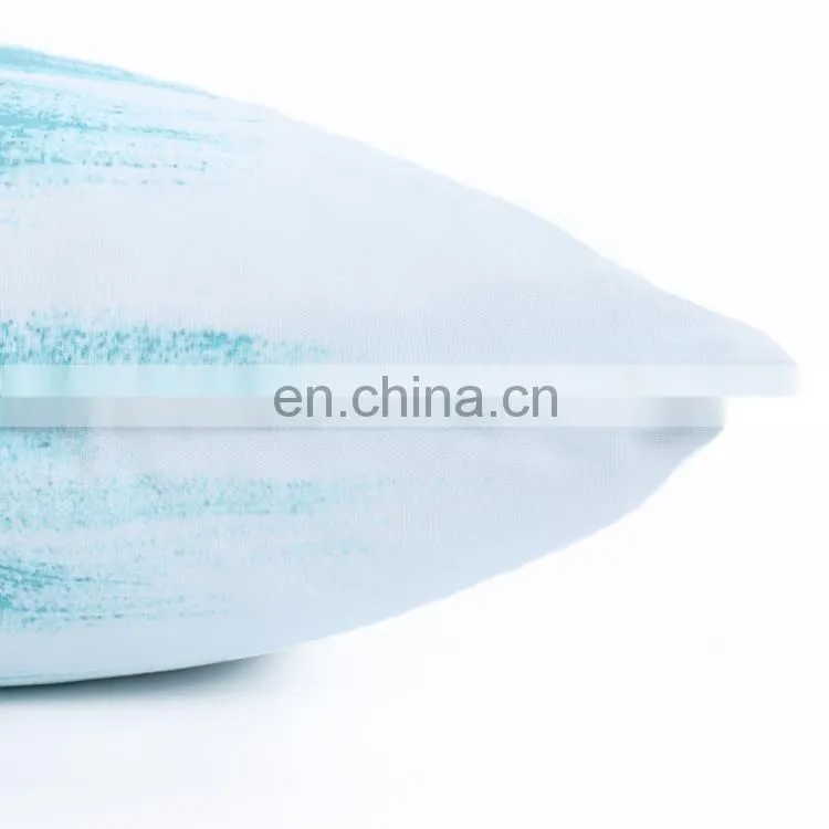 Spring painted stripe turquoise ombre water color aqua blue dye teal decorative pillow/cushion