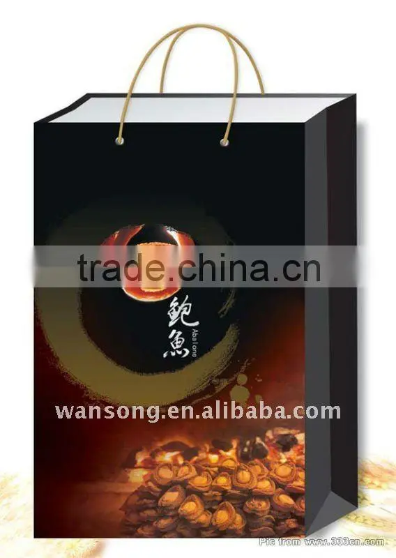 Newest special design foldable shopping paper bag for tea packaging