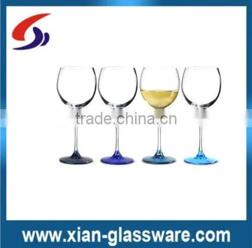 promotional wholesale hand made colored stem wine glass