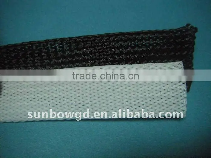 Fire retardant polyester braided mesh sleeve
