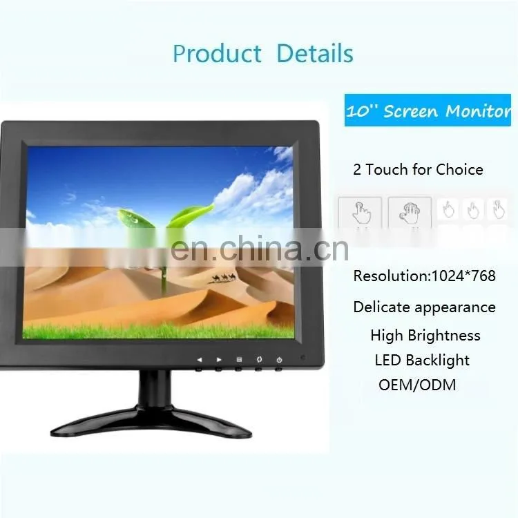 Small size 10 inch LED VGA desktop Computer monitor touchscreen LED 1024*768 LCD Monitor pc