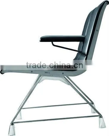 leather aluminum alloy waiting bench chair for shopping mall H60C-L