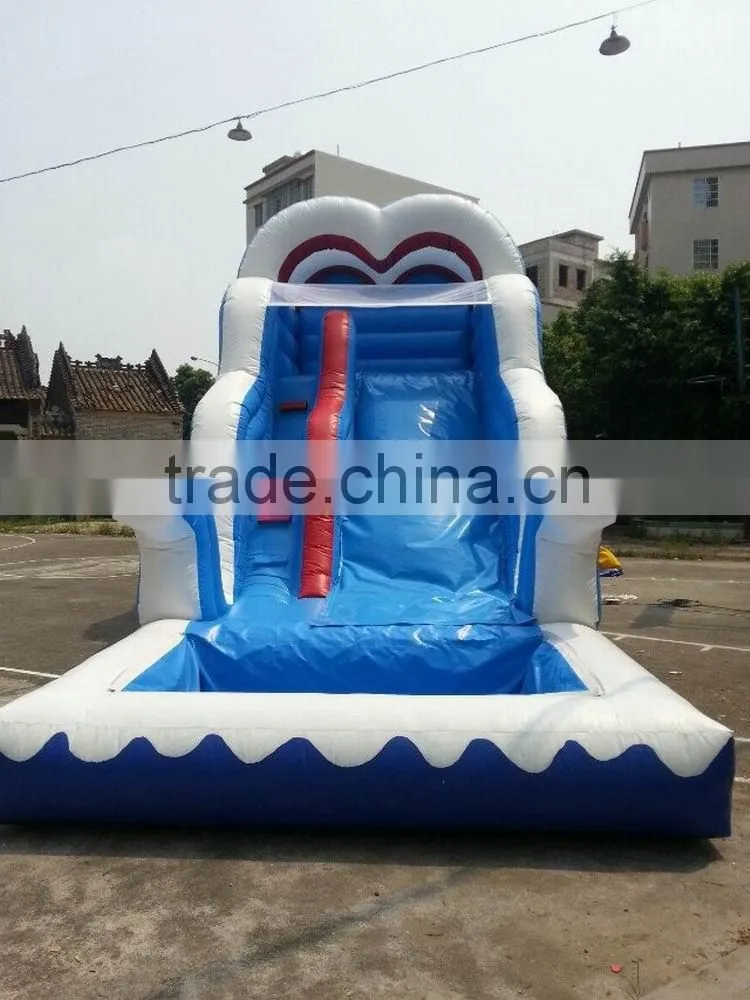 giant inflatable water slide with pool toys/games for kids