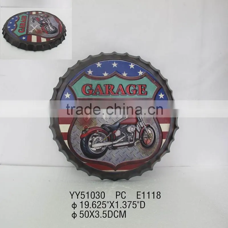 EMBOSSED MOTOR metal wall decor, vintage metal arts