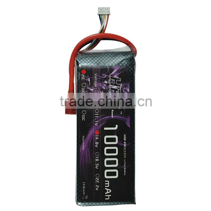 HRB 4S 14.8V 10000mah 25C rechargable battery lipo for RC Helicopter Car Pack