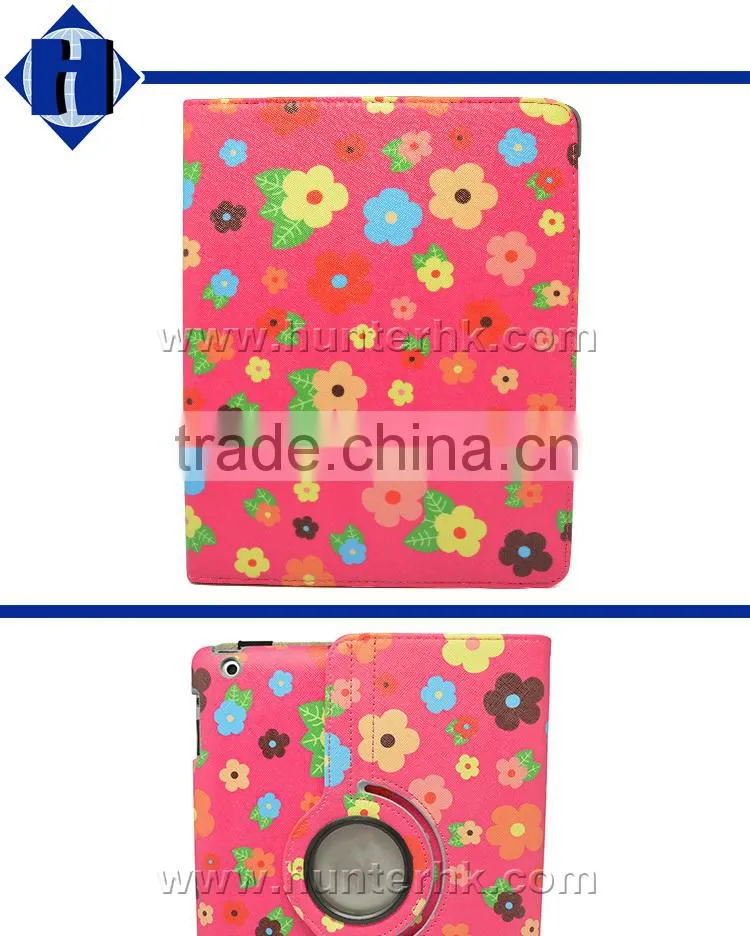 Floral Garden Rotating Tablet Case For iPad 4
