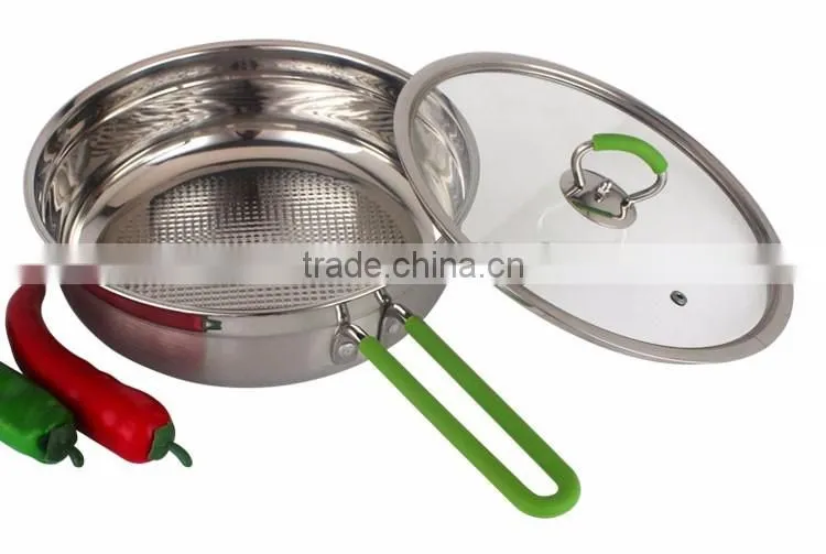 Best quality 6pcs stainless steel capsulated induction color silicone handle cookware set