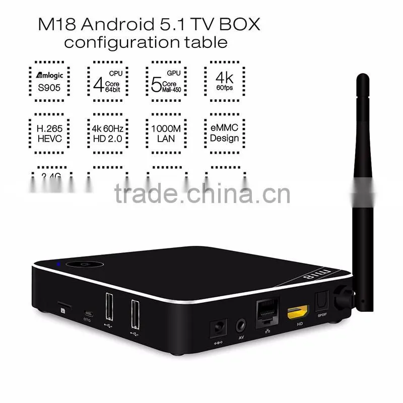 Newest 2016 Amlogic S905 Quad Core 2GB RAM 16GB ROM OTT TV Box Codi Android 5.1