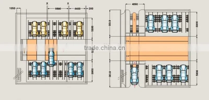 1 to 4 level smart Automated garage car parking system/High tech parking