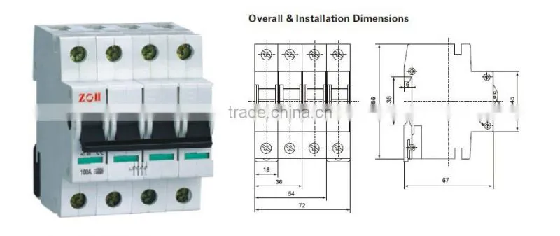 ZYI 1-100 Isolating Switch , disconnector isolator switch