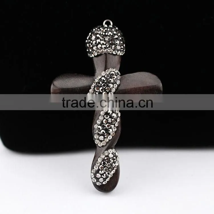 PC1614 2016 New crystal pave leopard skin agate marquise eye pendants