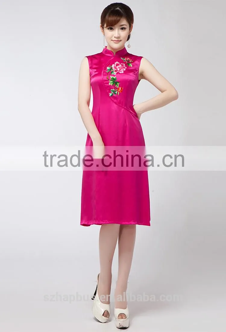 2015 China ladies new fashion casual handmade embroidered dress