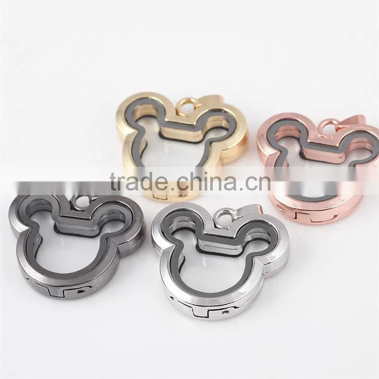 Little Rat Floating Locket Silver Pendant Alloy Floating Locket Pendants Floating Locket Charms