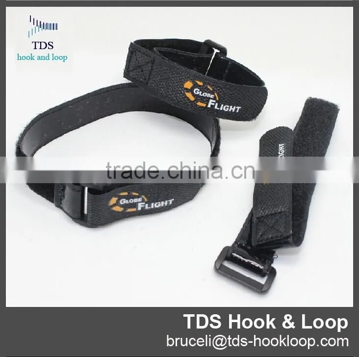 durable custom logo hook and loop non slip buckle strap