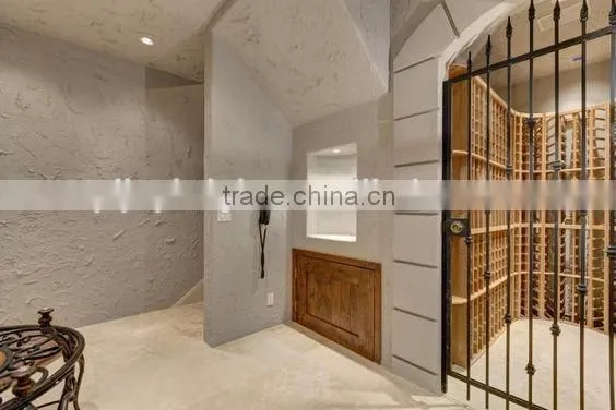 wrought iron cellar door with glass