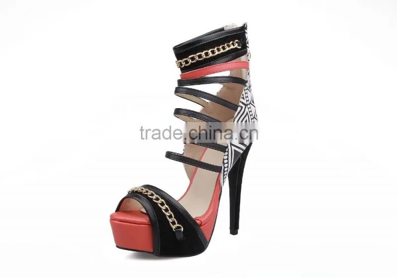 2016 New Summer Sandals Fashion Open Toe High Platform High Heel Women Shoes Fancy Sandals Lady