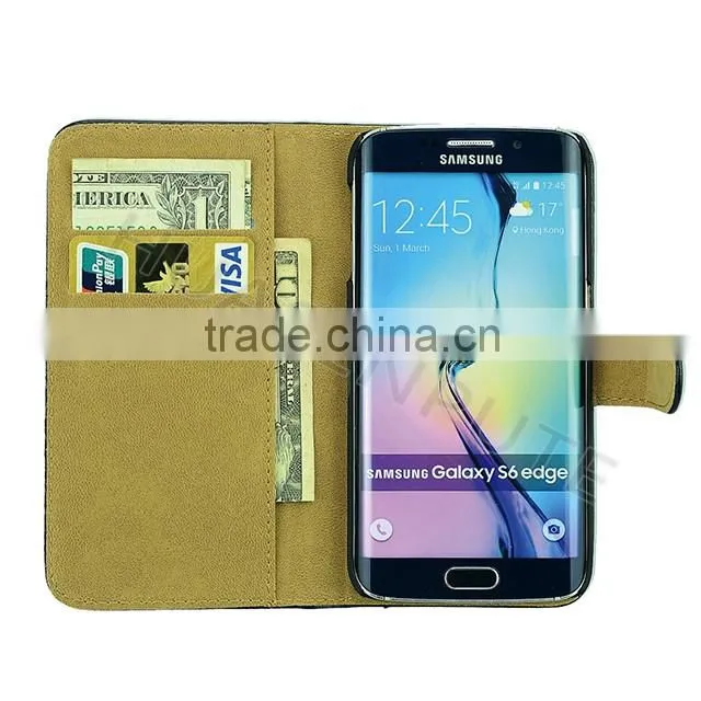 New! Flip PU Wallet Leather Case Cover For Samsung Galaxy S6 Edge Wallet Leather Case