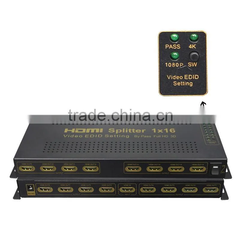 16 way HDMI splitter 1 in 16 out support 3D 1080p EDID