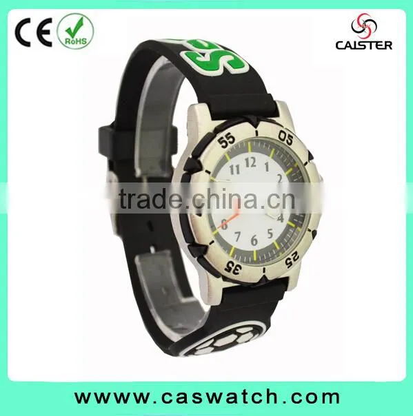 2015 top sale popular silicone football children watch customized cartoon sport kids watch