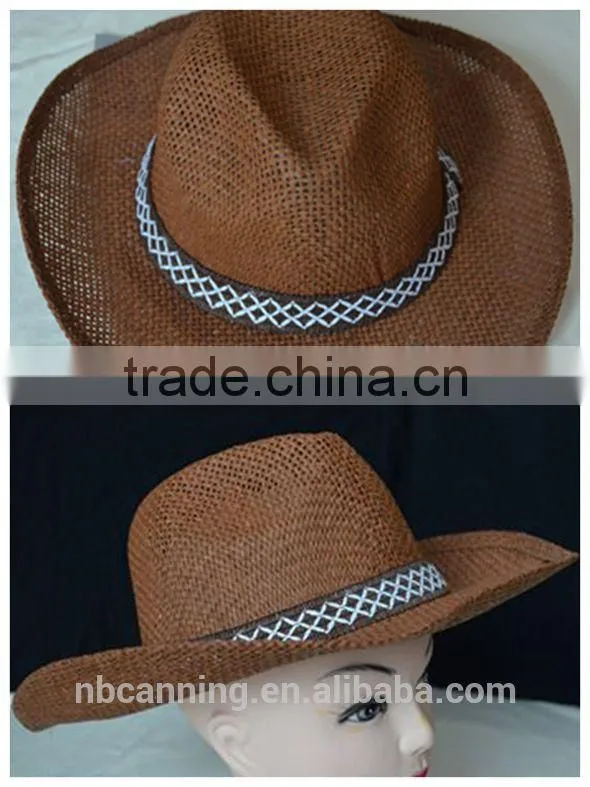 high quality straw hats/women summer fashion cowboy straw hat