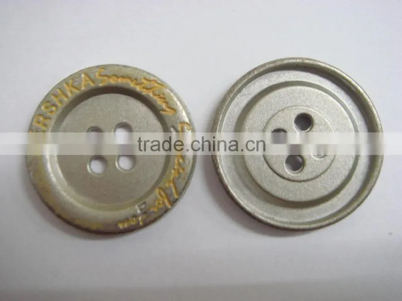 22mm concave 4 holes metal alloy bule sewing buttons