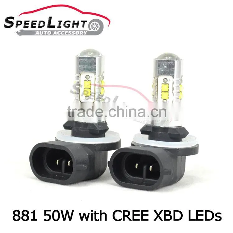 SpeedLight Super Brightness 9-30V 50W 881 LED Fog Light Bulb