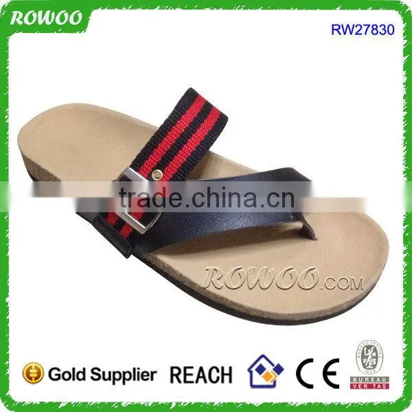 Latest new collection white PU cork slippers for men