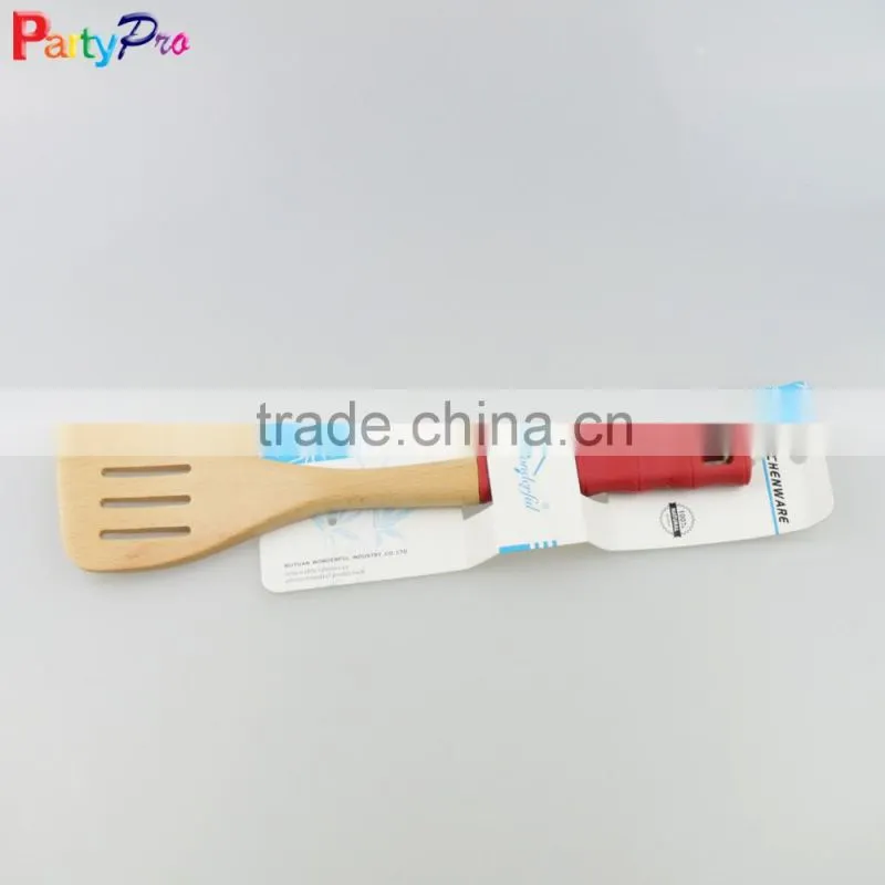 2016 Hot sale Bamboo kitchen utensils with silicone handles