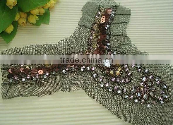 Blouse collar design neck design, beads neckline