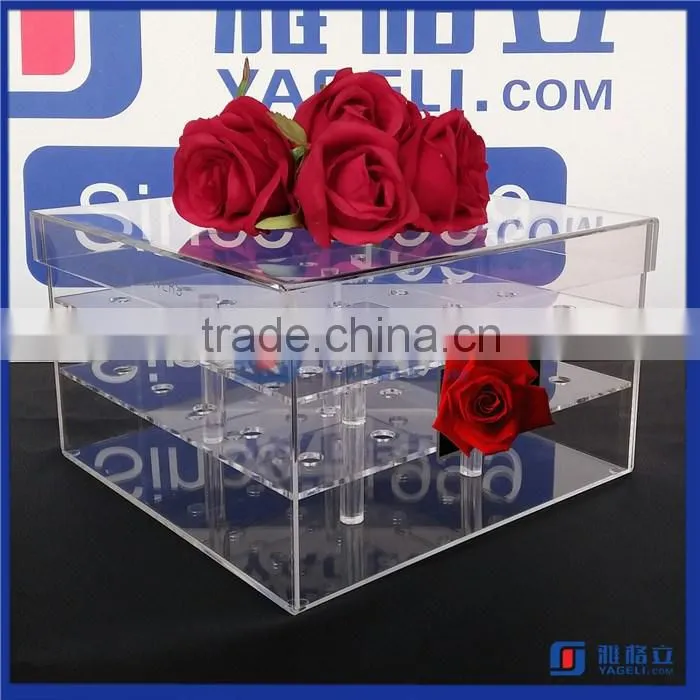 2016 High Quality China Manufactuer Customized 25 Roses Acrylic Rose Display Box