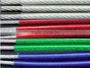 PVC coated Galvanized 1x7,7x7,1x19,6x36,7x19,1x37,7x37 steel wire rope With Dia 2mm,6mm,8mm,10mm,12mm
