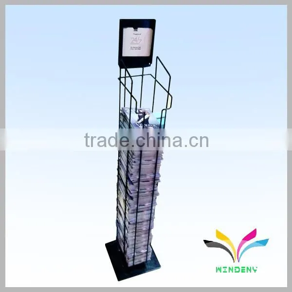 Sturdy 2 pockets retail store wire magazine accessories display rack