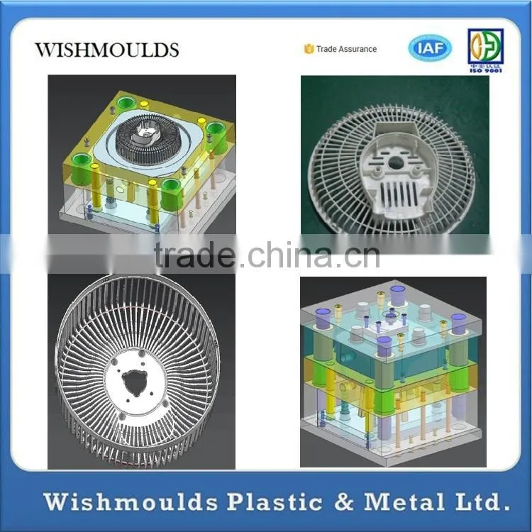 OEM factory Mini Plastic Fan Blade Mould with 3 Blades 4 Blades 5 Blades